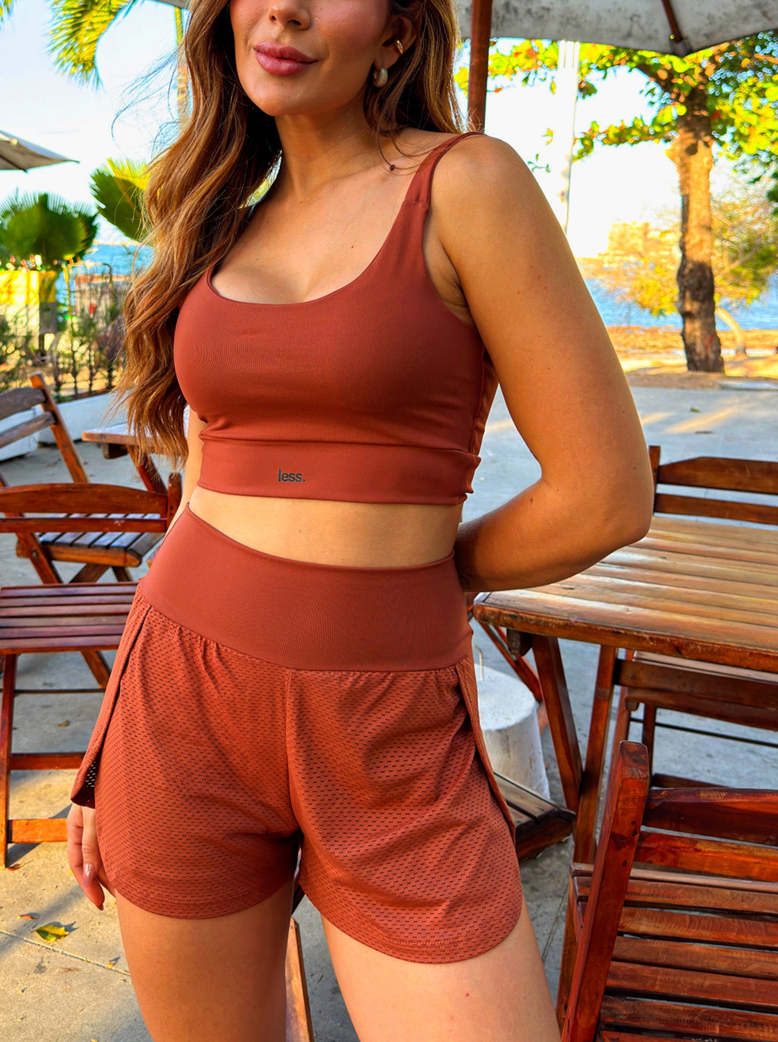 Shorts Focus Telado - Marrom